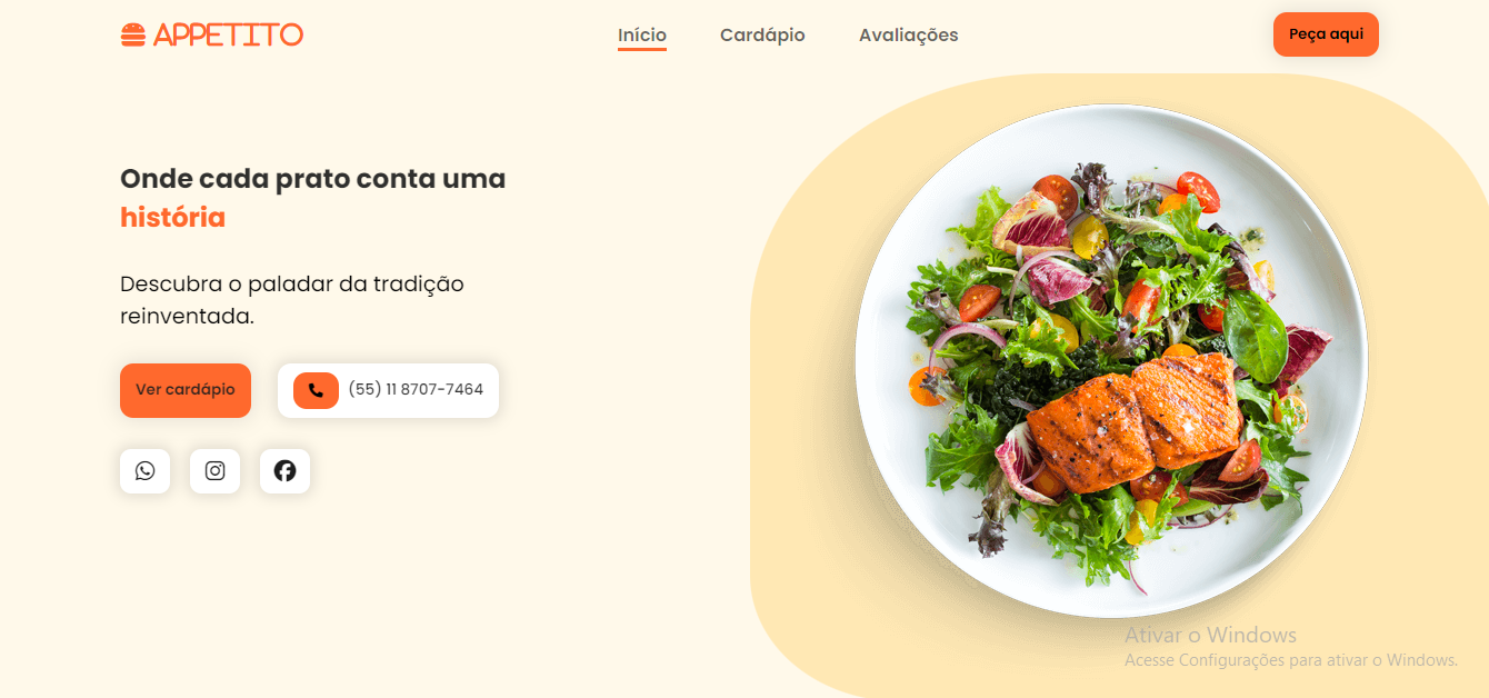 Site de um restaurante